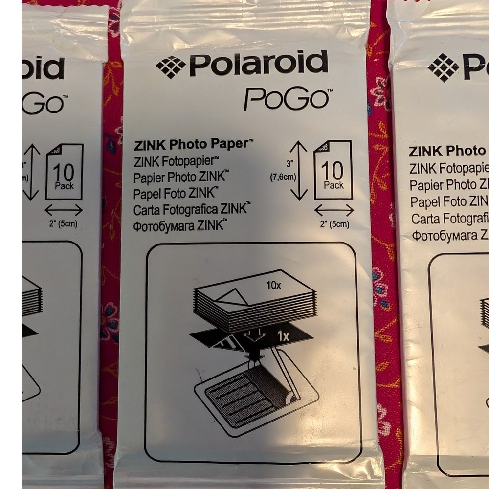 Polaroid PoGo ZINK Photo Paper 2x3 40 Sheets 4 Packs of 10 for Mobile Printer - Picture 3 of 5